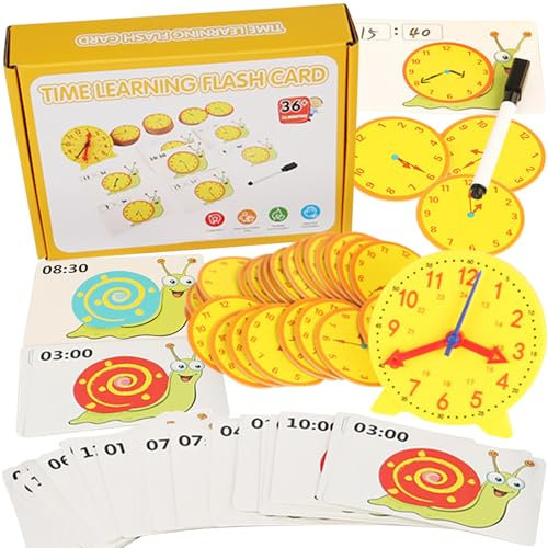 TZQFROCE Lernuhr Kinder Grundschule Uhr Lernen Demonstrationsuhrmodell Lernspiele Kinder ab 5 6 7 8 Jahre Lernspiel Uhr für Geschenke zur Einschulung Lernmittel Junge Mädchen