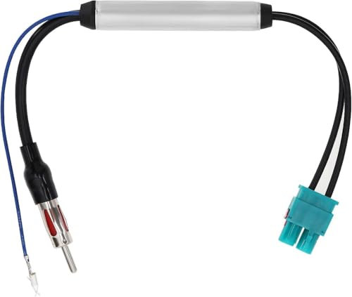 Autoradio Antenne Signalverstärker, Doppel Fakra auf DIN Stecker Adapter mit Phantomeinspeisug Kompatibel mit Volkswagen Audi VW Skoda BMW Fahrzeug Auto Audio Radio Stereo Head Unit Empfänger