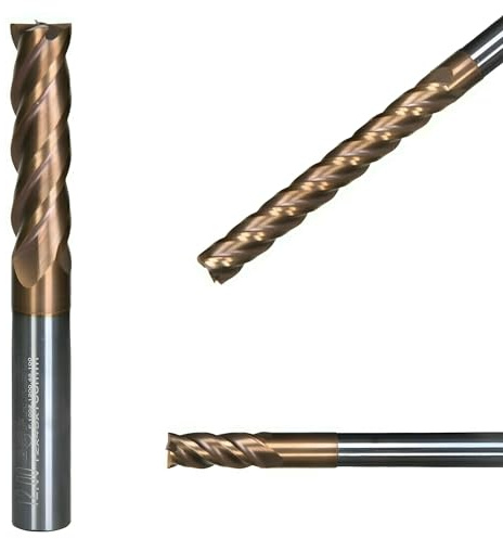VHM Schaftfräser, Fräser überlang, Z=4, TiSiN beschichtet, NEU, 3-20 mm, extralang (5,0 x 25 x 100 - d2=5 mm)