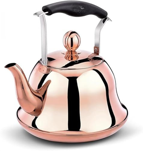 Rose Gold Whistling Kettle - 2L Stainless Steel Teapot for Induction & Gas Stovetops