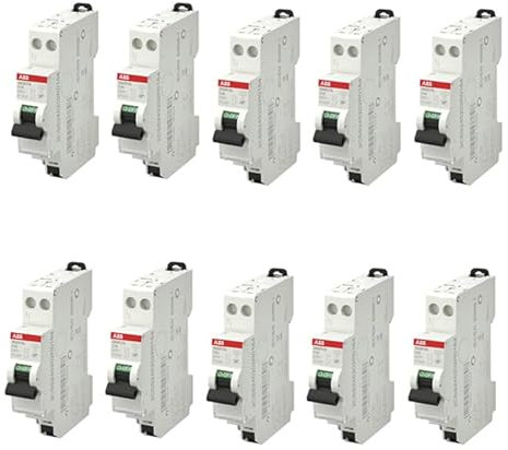 ABB Lot de 10 disjoncteurs automatiques Ph+N raccordement Rapide 16A-4,5Ka