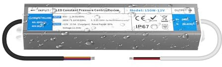 YOODI Trasformatore 12V 150W 12,5A Alimentatore AC 220V a DC 12V IP67 Impermeabile Driver LED Ultra Fino Tensione Costante Adattatore Power Supply per Strisce Luci Lampada LED Esterni