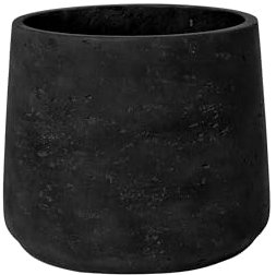 Finestgreen Patt Pflanzgefäß Schwarz XL | Blumentopf für Innen- und Außenbereich, Frostfest, UV-Beständig, wasserdicht | Blumenkübel Betonoptik