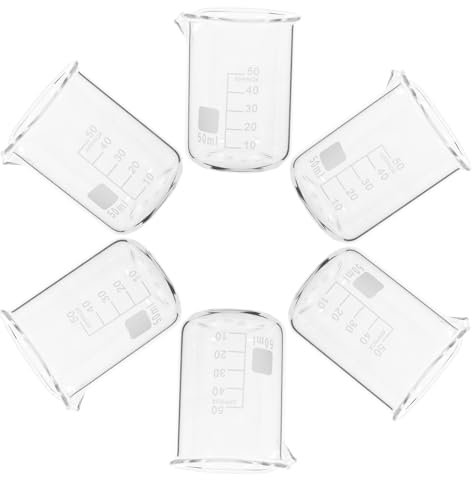 CIYODO 6stücke Teiliges Labor Becherglas Hitzebeständige Glas Messbecher Mit Stabilem Boden Und Ausguss Präzises Gießen Wiederverwendbar Für Chemie Experimente