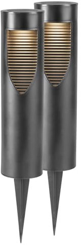 EASYmaxx Solar-Bodenleuchte für den Garten | Kabellolse Outdoor-Lampen für den Außenbereich - wetterbeständig | Wegleuchten mit Tageslichtsensor [2er Set]