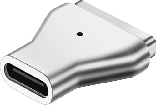 USB C to Magnetic Adapter for Macbook Air Pro 2013-2015 Type-C Magnetics Adaptor for Magsafe 2 T-Head Straight, Supports PD 100w Power Fast Charging Converter with Chargings Indicator Light