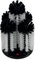 Chabrias Ltd Brush Glass Washer Manual Glass Cleaning Brush for pint glasses, Perfect for Home and Professional use in Bars and Cafe, Black and White (5 Brush With Extended Centre)