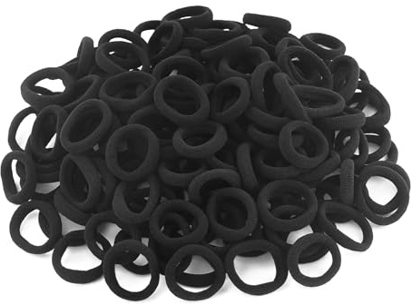 150 Stück kleine Haarbänder, Baby-Haarbänder, kleine elastische Bänder, schwarze Haargummis, Mini-Haarbänder, nahtlose Haarbänder, Pferdeschwanz-Halter, Zubehör für Mädchen, Kinder, Babys (schwarz)