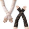 COYUN 2 Paar Armstulpen für Damen, lang, ultradünn, Spitze, Durchsichtige Stulpen, Damen, kühlender Sonnenschutz Tül Fingerlose Armstulpen für Perfekt Party Outdoor Sportaktivitäten(2 Farben)
