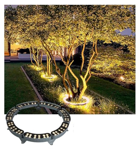 GUODDM Luci Che Abbracciano albero e Faretti Ad Anello A LED AC220V per albero, Luci Impermeabili per Esterni IP65 (A-RGB, 1PCS(12W))