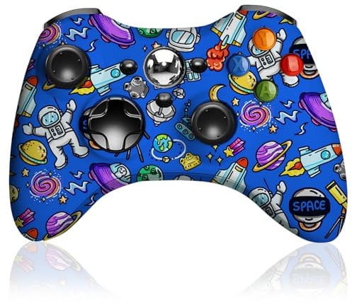 SWCTIM Wireless Controller for Xbox 360, 2.4GHZ Game Joystick Controller Gamepad for Xbox 360 & Slim Console and PC Windows 7/8/10,with 3.5mm Audio Jack,Blue