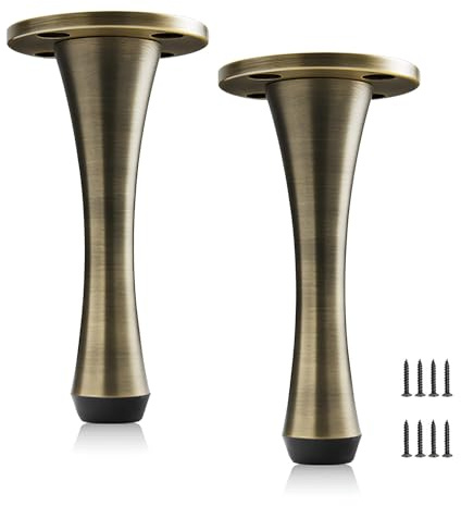 WATAOW 4 Piece Solid Brass Furniture Legs Set, Mid-Century Style Metal Cabinet Legs, Sofa Cabinet Bed Support Feets with Screws(Bronze,16cm/6.3)