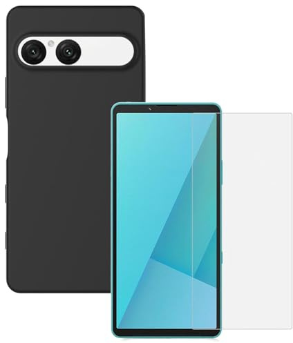Wigento TPU Hülle + Schutzglas für Sony Xperia 10 VII Silikon Schutz Bundle 9H Hart Glas