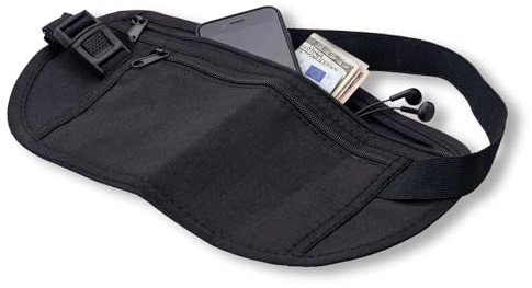 Fackelmann Gürteltasche – Sicherer Reisebegleiter für Geld, Dokumente & Smartphone, schlankes Design, für Reisen & Outdoor, 26 x 14 x 1,5 cm