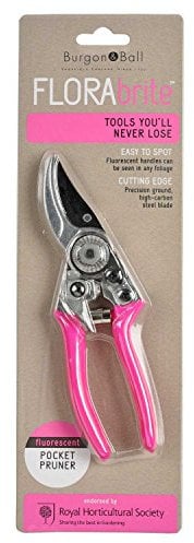 Burgon & Ball FloraBrite Pocket Pruner, 17 cm Length, Pink