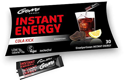 GoMo ENERGY® Cola Zero Energy Drink |Migliorare le abilità mentali e fisice | Aumento forte dell’energia per il corpo e la mente| Bevanda vegana e energetica senza zucchero | COLA KICK 30 Porzione