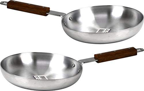 Klassic Combo Set of 2 Professional Aluminium Frying Pans with Wooden Handle (28cm)