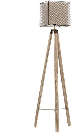 ONLI Deckenfluter aus Holz mit Lampenschirm aus Metall und Tele, Sand, Beige