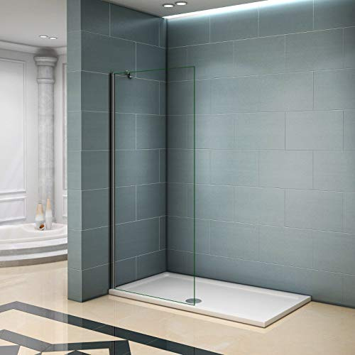AICA Box Doccia 70x200cm Parete Walk In Vetro 8mm+Barra 45cm | Trasparente, Easyclean