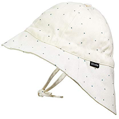 Elodie Details Sonnenhut für Babys, Kleinkinder und Kinder mit breiter Krempe und Nackenschutz, aus zertifizierter Oeko-Tex Baumwolle mit UV Sonnenschutz, Tender Blue Dew, 1-2 Jahre