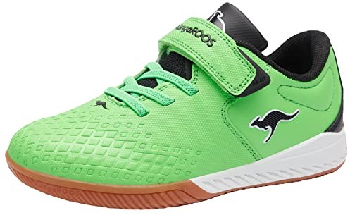 Kangaroos Unisex Kinder K5-Comb Ev Sneaker, Neon Green Jet Black, 28 EU