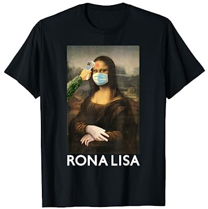 Mona Lisa mit Maske Lustige Parodie Malerei - Quarantäne Kurzarm T-Shirt