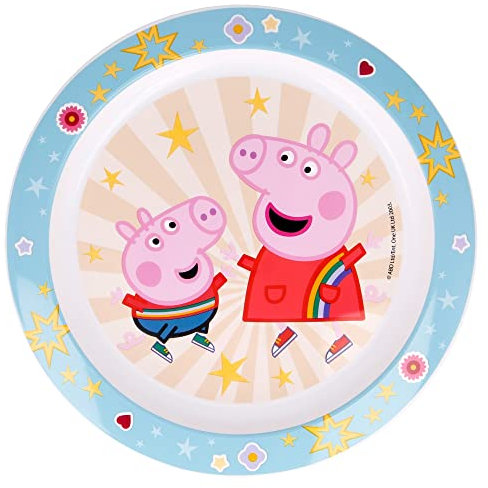 Plato infantil reutilizable de plástico apto para microondas de Peppa Pig