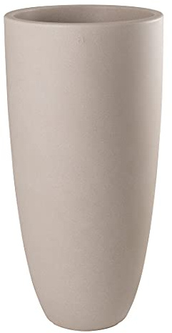 8 seasons Design LED Pflanzkübel 49 x 100cm, Shining Curvy Pot XL (Sand) E27, warmweißes Licht – wetterfest – großer beleuchteter Blumentopf für außen (Garten, Terrasse, Balkon) und innen