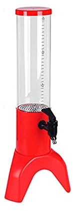 MU Birra Torre, Birra Birra Dispensatori Luminosa Tower Tower Birra Draft Creativo Birra da 3 Litri Banele Succo Drink Drink Bar Party Dispenser,Rosso,5L.