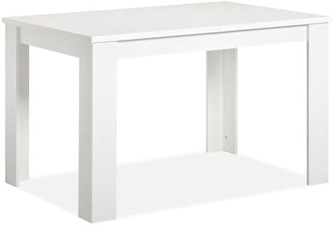 Homestyle4u 2181, Esszimmertisch 120x80 Küchentisch Esstisch Ausziehbar Holz Tisch Holztisch Weiß 120 x 80 cm