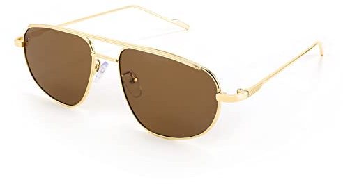 FEISEDY Retro 70er Jahre Sonnenbrille Damen Herren Vintage Brille mit Metall Rahmen und UV400-Schutz B2906