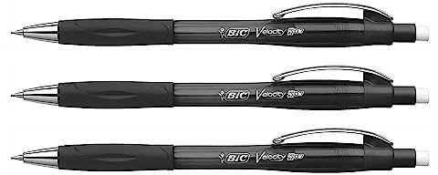 BIC Lot de 3 Portemines Velocity Pro grip bout gomme mine 0,7 mm