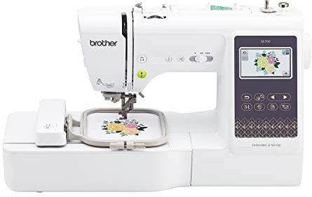 Brother SE700 Näh- und Stickmaschine, Wireless LAN verbunden, 135 integrierte Designs, 103 integrierte Stiche, computergesteuert, 10,2 x 10,2 cm Reifenbereich, 9,4 cm Touchscreen-Display, 8 Füße im