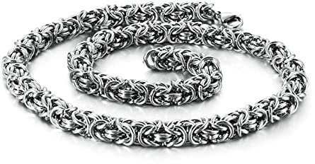 ANAZOZ Edelstahl Ketten Schmuck 50 cm, Halskette Herren Ohne Anhänger 8mm Breit Königskette Silber