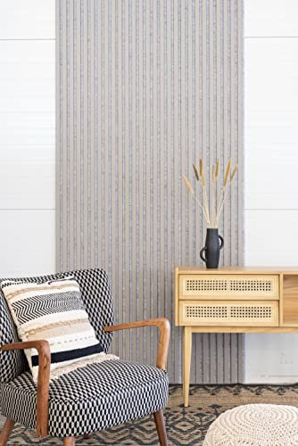 Leiste24 Akustikpaneel - Lamellenverkleidung - Wandverkleidung - 2600 x 400 mm - Akustikfilz Grau - Lamellendekor Sandgrau