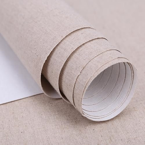 Leinwand auf Rolle grundiert 10M Leinen -400 g/m² Leinen Maltuch Breite 108 cm Länge 10M