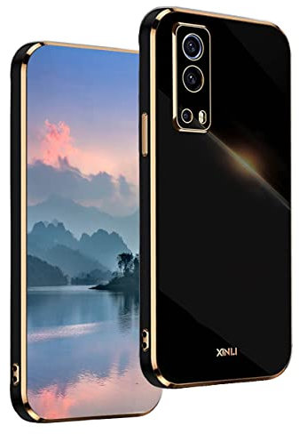 UPLAI Coque pour Vivo Y72 5G/Vivo Y52 5G, Très Mince Antichoc Housse avec Mode-Galvanik-Design, Prime Souple TPU Bumper Luxueux Étui.(Noir)