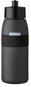 Mepal - Sportflasche Ellipse - Praktische Wasserflasche für Sport, Gym & Freizeit - Sport Trinkflasche mit weichem Ausgießer - Spülmaschinenfest & BPA-frei - 500 ml - Nordic black