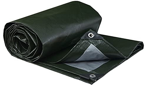 OKUOKA 10X15m Bâche Imperméable en Plastique Coupe-Vent Tissu Imperméable À La Pluie Couverture De Piscine Polyvalente Feuille De Bâche en PVC (Taille: 26.24X39.37ft / 8X12m)