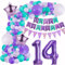 Lila 14 Geburtstag Deko Mädchen 14 Jahre Geburtstag Luftballon Girlande Lila Blau Deko 14 Geburtstag Lila Ballon Girlande 14. Geburtstag Mädchen Ballonbogen Geburtstagsdeko 14 Luftballon Mädchen