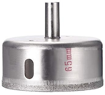 TOP-VIGOR 65mm Diamond Drill Bit Hole Saw, Hollow Core Drill Bit Hole Saw Tools, Hole Cutter Glass Center Pilot Drilling Bits for Glass Ceramics Porcelain Tile Stone Granite Marble