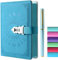 ZXHQ Lock Diary with Pen Set, A5 240 Pages Secret Lockable Journal, Personal Planner Organizer Notebook, Colorful Spray Edge, Size A5(8.5 × 5.9) Blue