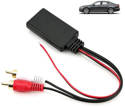 HERCHR Adattatore Bluetooth 2RCa AUX, Adattatore Wireless Audio Stereo Per Autoradio Modulo Bluetooth 5.0 con 2 Porte RCa Accessorio Universale Per Auto