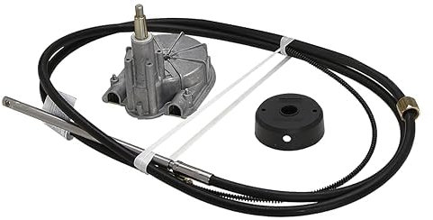Klovoo Mechanisches Steuerrad mit Steuerbox T85 + Monokabel M66, für Boot, Schlauchboot, Außenbordmotoren, Innenbordmotoren (5,18 m)
