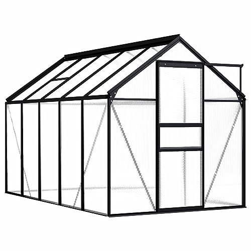 ARKEM Serre Anthracite Aluminium 5,89 m²,Carport Abri Voiture,Serre Tunnel