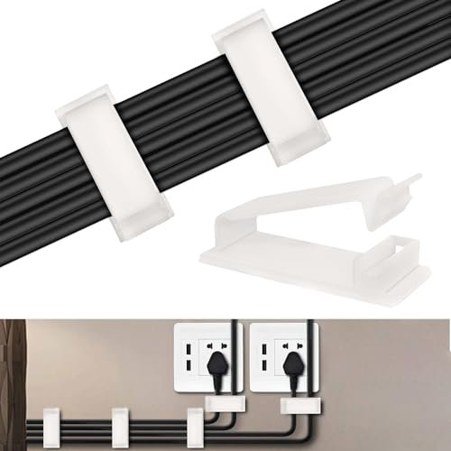 AUMAYCO 50 Strong Self-Adhesive Cable Management, White