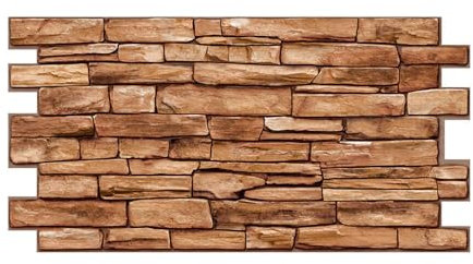 Wall Panels 3D Premium PVC Decorative Karelian Slate Stone Effect | Easy Installation Home Room Kitchen Decorative 98x49cm | 48 Panels