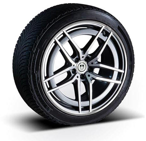 PRIORIM Classic Line Aluminium 4 x Felgenschutzring, Hochwertiger Schutz für Autoreifen & Felgen, Langlebiger Rundumschutz, Kratzfest & Wetterbeständig, Einfache Montage (Silber-Grau, 20)