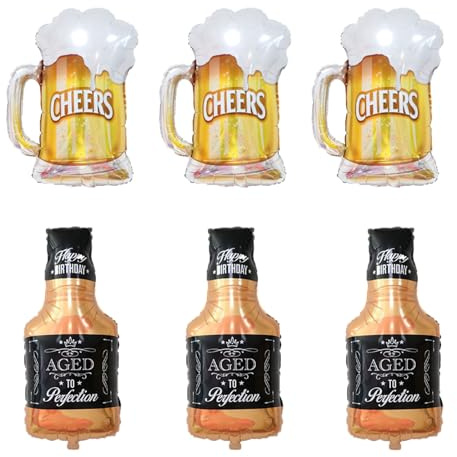 Whiskey Bottle and Beer Cup Balloons Foil Balloon Bar Party Beer Festival Party Birthday Party Decorations
