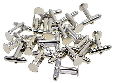 kesurpae Haltbare 8 mm leere runde Cabochon Manschettenknopf Fassungen, 20er Pack für selbstgemachte formelle Manschettenknöpfe